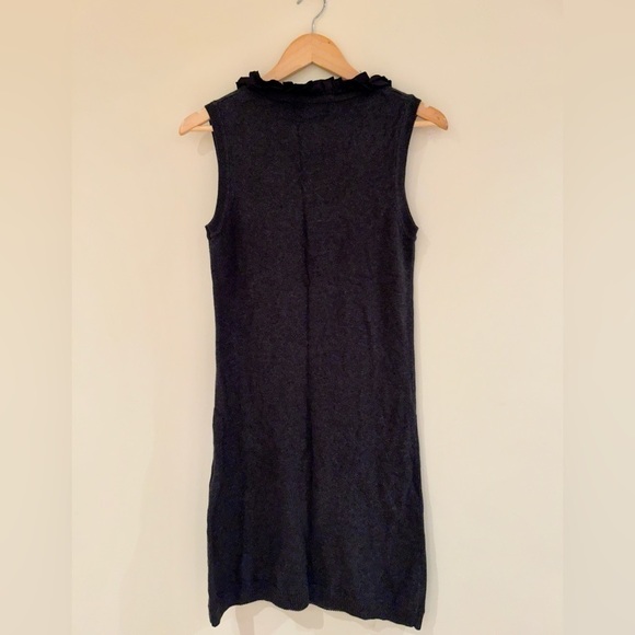 CHETTA B  detailed front sweater knit dress charcoal grey beads - Picture 8 of 13